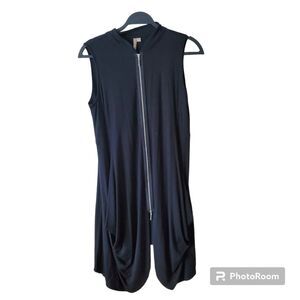 Comfy USA Palm Bay Black Vest Zip Up Top Size Small